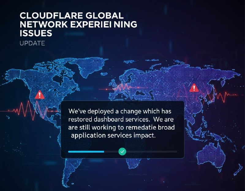 11.18  Cloudflare 全球网络故障故障起点  北京时间11月18日19:48受影响的服务Access、Bot Management、CDN/Cache、Dashboard、Firewall、Network、WARP、Workers等全线服务事件进度23:23  持续监控中，确保服务稳定运行22:57  部分客户仍可能遇到登录或使用Cloudflare仪表板的问题，团队正在实施修复并持续监控22:42  修复方案已部署，事件基本解决，团队继续监控确保所有服务恢复正常22:34  仪表板服务已恢复，应用服务影响仍在修复中21:13  Access和WARP服务已恢复正常，错误率降至事故前水平，伦敦地区WARP访问重新启用，其他服务修复持续进行21:09  问题根源已确定，修复方案正在实施21:04  修复期间临时禁用伦敦地区WARP访问，该地区用户暂时无法通过WARP连接互联网20:21  服务开始恢复，但客户仍可能遇到高于正常水平的错误率19:48  Cloudflare内部服务出现降级，多项服务间歇性受影响，团队正全力恢复服务事故分析Cloudflare全球网络遭遇内部服务故障，导致多项核心服务间歇性中断，事故持续约3小时9分钟，目前服务已基本恢复正常运行Cloudflare Global Network experiencing issues#网络 #故障 #中断 #全球 #事件Via @Cloudflare_CN